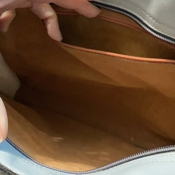 VINTAGE Grey All Leather Classic Shoulder Purse​​​​​ - Picture 12 of 14